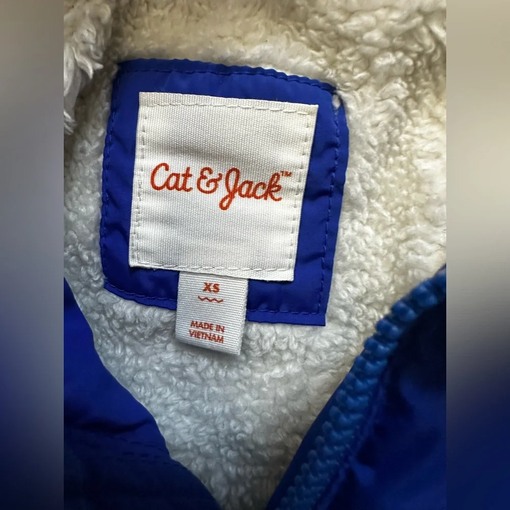 Cat & Jack Hooded Puffer Jacket Royal Blue Boys Youth Size XS